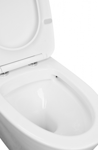 картинка Унитаз-моноблок Creo Ceramique ONE 370х720х760 безободковый, в комплекте с быстросъемным сиденьем микролифт (ON0101) от магазина Сантехстрой