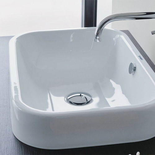 картинка DURAVIT Happy D.2  Раковина шлифованная 60х40 см, без отв под смеситель,со слив переливом,с креплением, цвет белый. от магазина Сантехстрой
