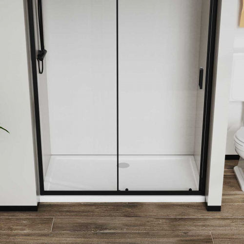 картинка Душевая дверь City VDS-5CT130CLB, 1300, черный, стекло прозрачное от магазина Сантехстрой