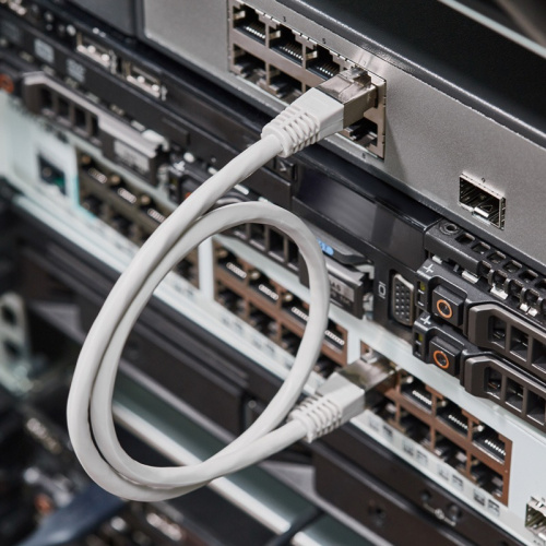 картинка Шнур коммутационный,  патч-корд F/UTP RJ45-RJ45, CAT 6, LSZH серый,  0,5м REXANT от магазина Сантехстрой