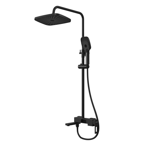 картинка Душевая стойка Pragma 500.K35.03.210 с верхним душем, ручной лейкой и смесителем, черный матовый от магазина Сантехстрой