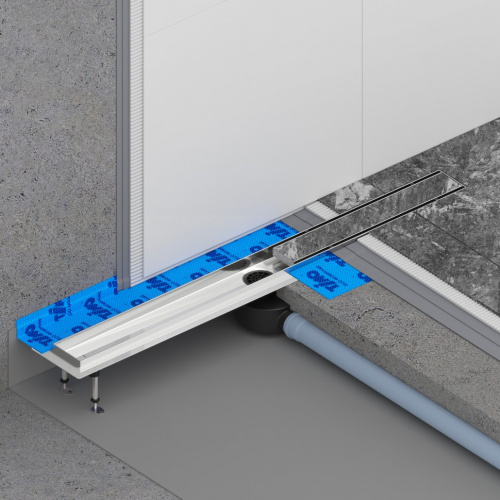 картинка Душевой лоток TIMO Drain System 800 с двусторонней панелью "plate" под плитку, Хром (DS230208/00) от магазина Сантехстрой