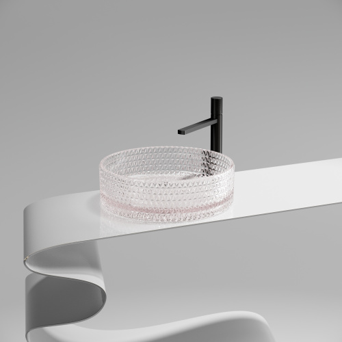 картинка CN6061 Умывальник чаша накладная круглая (цвет розовый) Cristal 360*360*112мм от магазина Сантехстрой