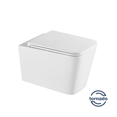 картинка Унитаз подвесной Tornado Q-Line VT1-12T, цвет белый, ультратонкое soft-close сиденье от магазина Сантехстрой
