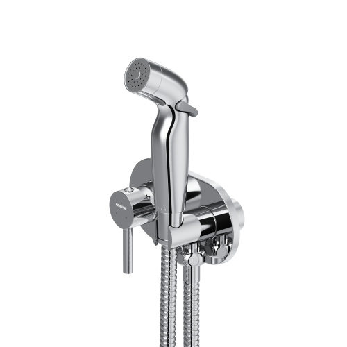 картинка 212000000 Option, смеситель монтируемый в стену, с гиг.душем от магазина Сантехстрой