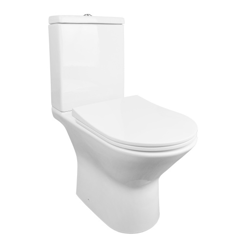 картинка Унитаз-компакт Azario Fretta new 370х615х790 напольный, безободковый в комплекте с бачком и сиденьем дюропласт, микролифт (AZ-1223) от магазина Сантехстрой