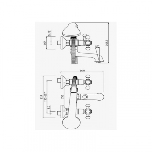 фото смеситель для ванны d-lin d130811, хром