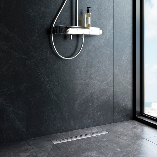 картинка W02SC-P11-050-01SB PrimeFlow Трап для душа линейный универс затвор Cut Gradient 50см цвет сталь мат от магазина Сантехстрой