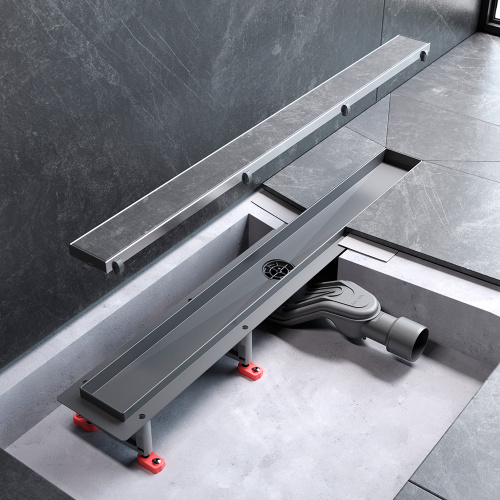 картинка W01SC-U11-070-04SB MasterFlow Трап для душа линейный универс затвор Tile 70см цвет сталь мат от магазина Сантехстрой