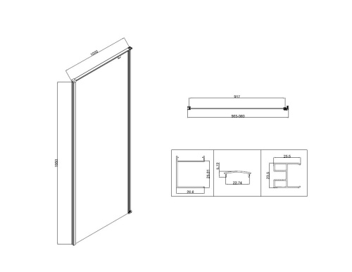картинка Душевой уголок Slim-N VSR-5SN1010CLB, 1000*1000, черный, стекло прозрачное от магазина Сантехстрой