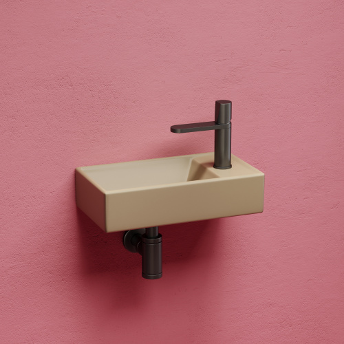 картинка CN6051LMC Умывальник подвесной прямоугольный (чаша слева, отверстие под смеситель справа) цвет капуч от магазина Сантехстрой