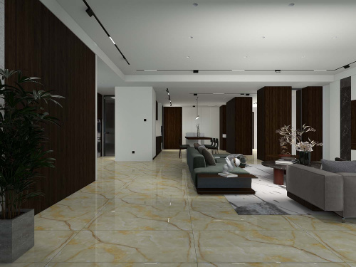 картинка Плитка керамогранитная AZARIO ONYX GOLD 60x120 Carving (H18004005G) от магазина Сантехстрой