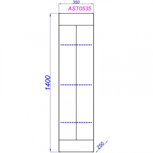 картинка Пенал подвесной дуб давос L/R Aqwella Astrid AST0535DD от магазина Сантехстрой