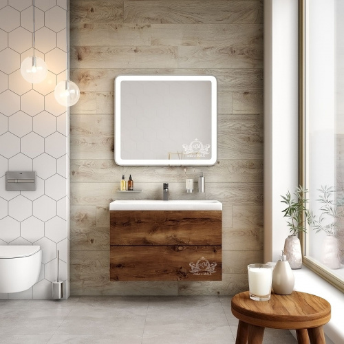 картинка Зеркало Art&Max am-lat-900-800-ds-f Белое от магазина Сантехстрой