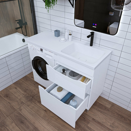 картинка Раковина Grossman Madera Камилла 110 R 1101032 на стиральную машину Белая от магазина Сантехстрой