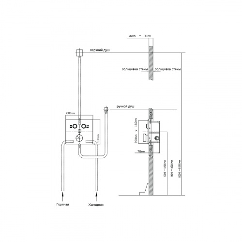 фото встраиваемый смеситель для душа vscv-421ch двухфункциональный, хром