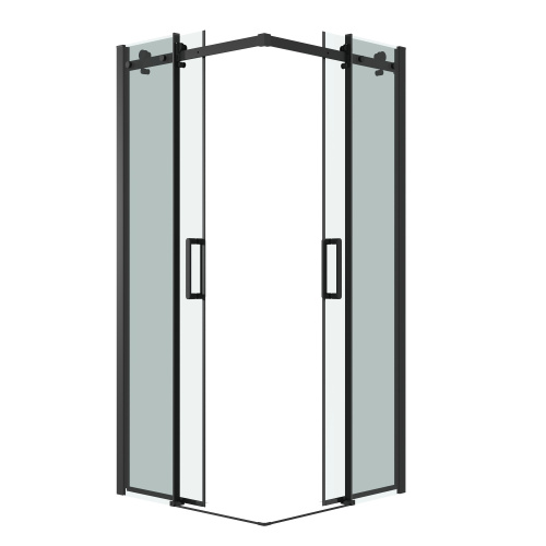 картинка Душ.ограждение 300.K33.04.9090.21.00 Classic (90*90*195) квадрат,раздвижн,черн.мат,стекло прозрачное 2 места от магазина Сантехстрой