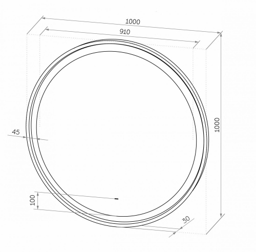 картинка Зеркало с подсветкой ART&MAX Napoli AM-Nap-1000-DS-F-White от магазина Сантехстрой