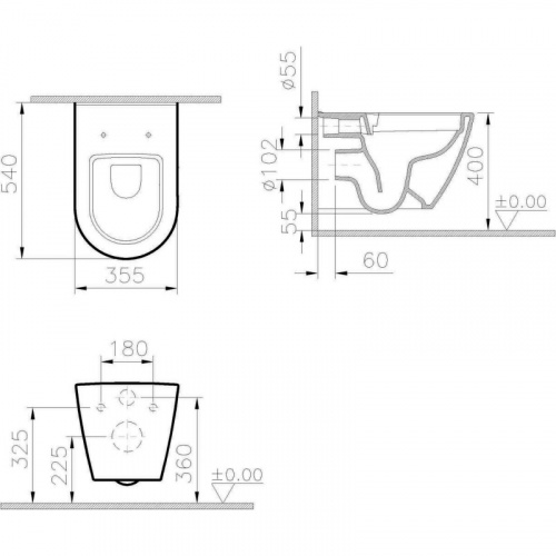 картинка Подвесной безободковый унитаз VitrA Sanibelle 7551B003-0075 от магазина Сантехстрой