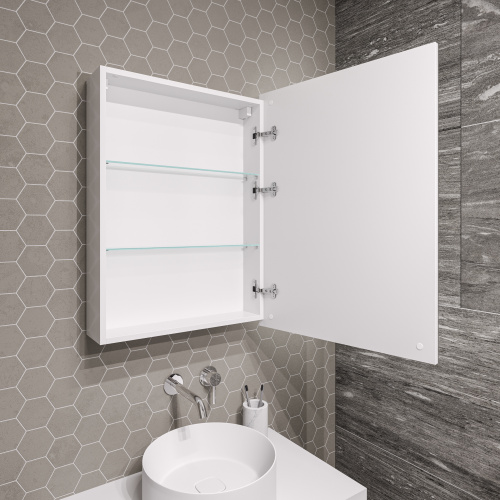 картинка Шкаф-зеркало "МЕРКАДО-60 см" Пр. с LED подсветкой от магазина Сантехстрой