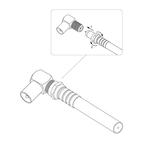 картинка Переходник угловой гнездо F-штекер TV REXANT от магазина Сантехстрой