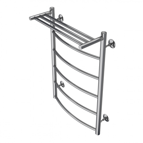 картинка Полотенцесушитель водяной AZARIO VERONA 500/800 с полкой, 5 секций, нижнее/диагональное подключение, 1/2", хром (AZ04158P) от магазина Сантехстрой
