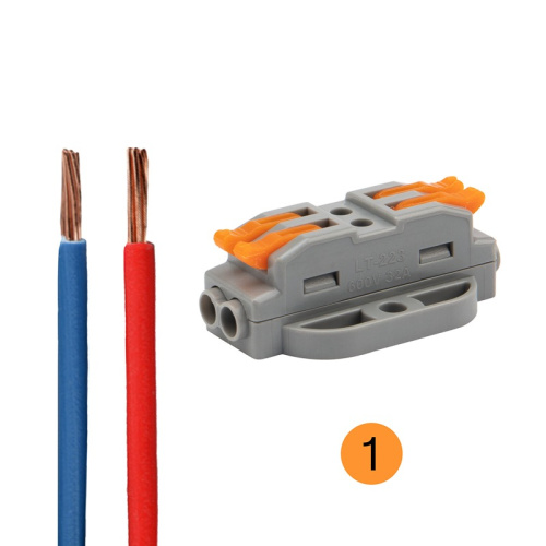 картинка Клемма СМК 222-422P проходная 2 полюса,  с монтажной площадкой (0,08-4 мм²),  серая (50 шт. /уп. ) REXANT от магазина Сантехстрой