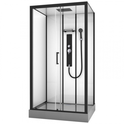 картинка Душевая кабина 115х90х215 см Black & White Galaxy 8008000 прозрачное от магазина Сантехстрой