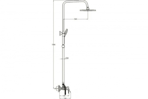 фото смеситель для душа g-lauf с лейкой "тропический дождь" gob16-a134