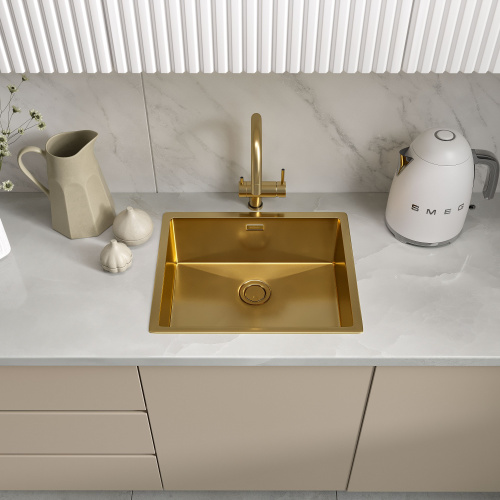 картинка Кухонная мойка Reflexion Como RX2054GD брашированное золото от магазина Сантехстрой