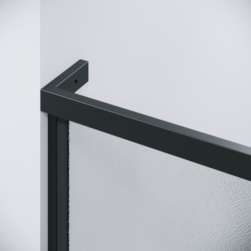 картинка Дверь в нишу 100.K33.03.110.21.02 Pragma (110*195) черный матовый, стекло шиншилла, 1 место от магазина Сантехстрой