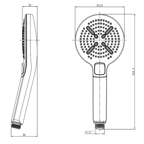 картинка Лейка душевая Lemark (LM8114C), 3-функциональная от магазина Сантехстрой