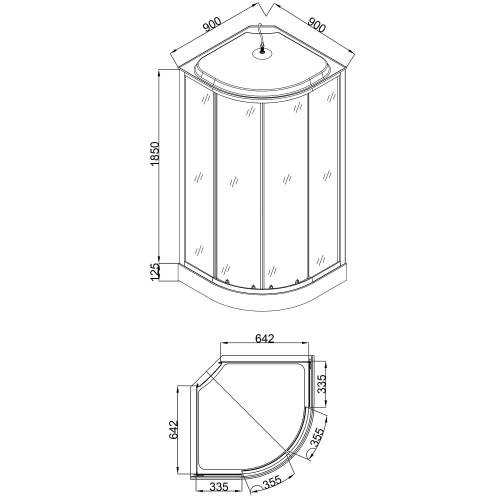 картинка Душевая кабина Loranto 90х90х215 поддон 13см, белый кирпичный узор, матовое стекло 4мм, профиль хром (CS669013FW90) от магазина Сантехстрой