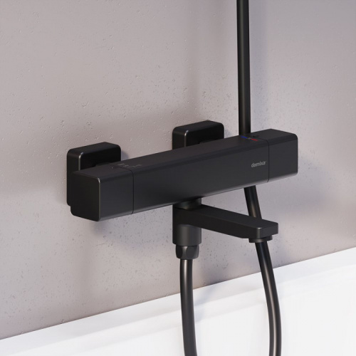 фото 533000300 gala термостатный смеситель для ванны - душа, чёрный