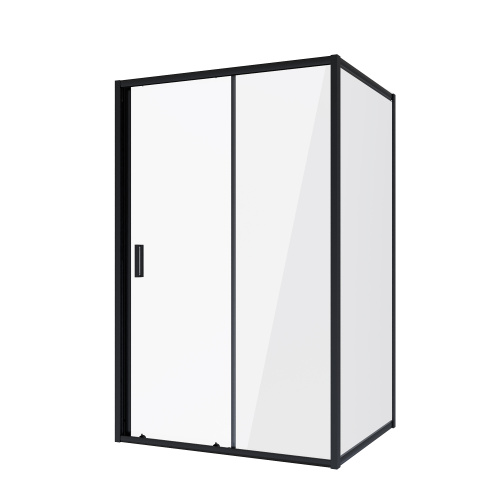 картинка Душевое ограждение Niagara Nova NG-82-13AB-A90B (130х90х195) прямоугольник,черный, дверь раздвижная,стекло прозрачное,2 места от магазина Сантехстрой