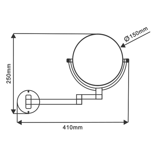 картинка Косметическое зеркало Azario ALTRE Ø150 мм, подвесное, черный матовый (AZ-211В-6) от магазина Сантехстрой