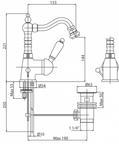 фото смеситель для биде cezares elite-bsm2-01-bi хром
