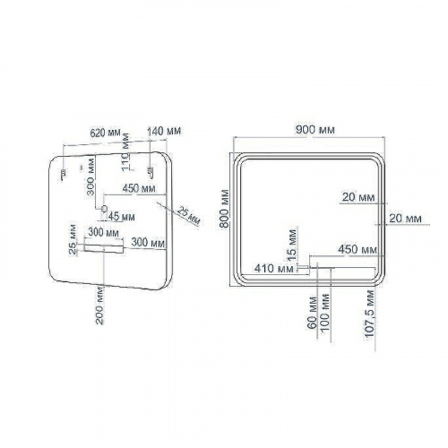 картинка Зеркало Art&Max am-lat-900-800-ds-f Белое от магазина Сантехстрой
