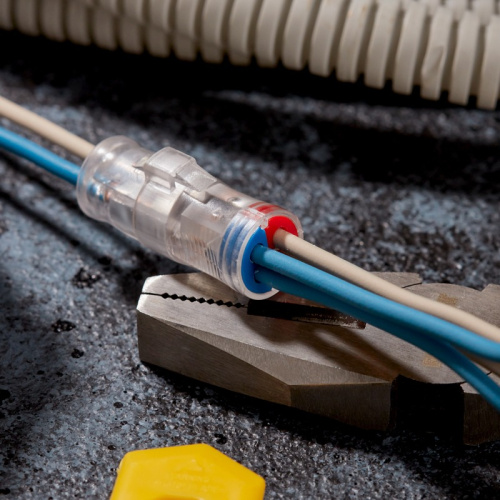 картинка Экспресс-клемма СМК 2273-2x2R проходная разъемная 2 полюса 2х2-проводная 0,5-2,5мм² (50 шт/уп) REXANT от магазина Сантехстрой