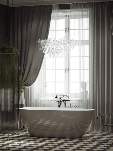 картинка FB18 Ванна акриловая отдельностоящая 1700*800*600мм бел. слив-перелив в комплекте, хром от магазина Сантехстрой