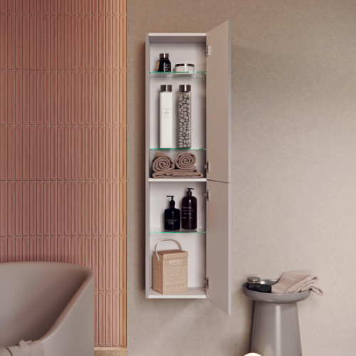 картинка Подвесной пенал 35 см с одной дверью в цвете капучино светлый от магазина Сантехстрой