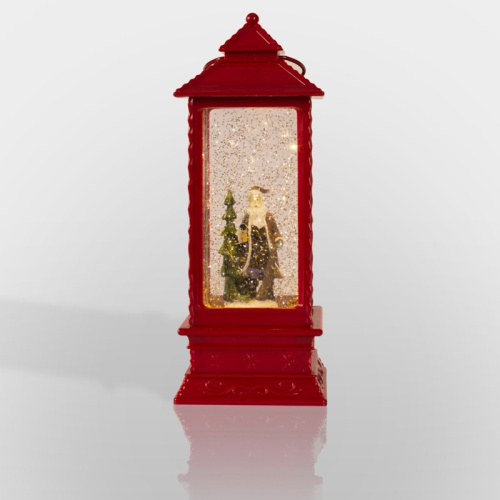 картинка Декоративный LED-фонарь с эффектом снегопада и подсветкой Дед Мороз,  теплое белое свечение NEON-NIGHT от магазина Сантехстрой