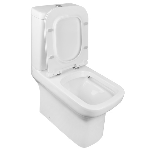 картинка Унитаз-компакт Creo Ceramique ARLES 650х370х820 напольный, безободковый, в комплекте с сиденьем микролифт (AS1003+AS1002R) от магазина Сантехстрой