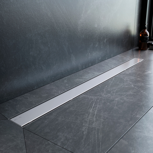 картинка W02SC-U11-090-04SB PrimeFlow Трап для душа линейный универс затвор Tile 90см цвет сталь мат от магазина Сантехстрой