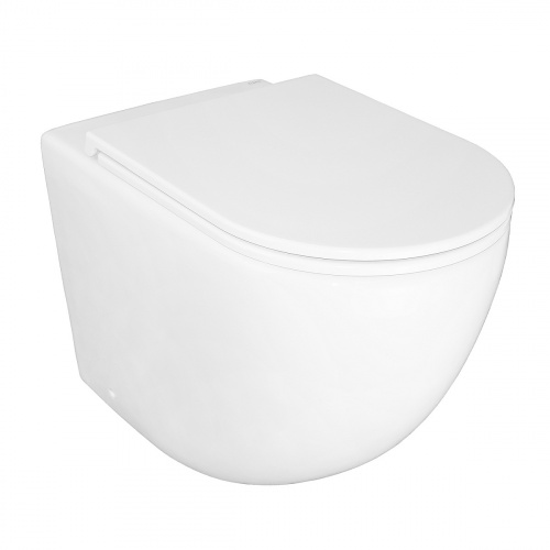 картинка Унитаз приставной Azario Grado 365х570х410 безободковый, смыв "Торнадо", в комплекте с быстросъемным сидением микролифт (AZ-2141D-UQ1) от магазина Сантехстрой