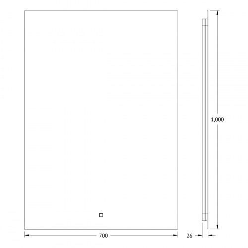 картинка Зеркало с фацетом и LED-подсветкой настенное GLOW DEFESTO 70x100 см, DF 2519S от магазина Сантехстрой