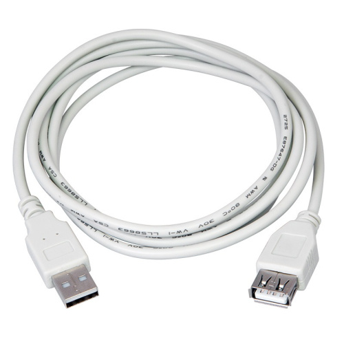 картинка Кабель USB (шт.  USB A - гн.  USB A) 3 метра,  серый REXANT от магазина Сантехстрой