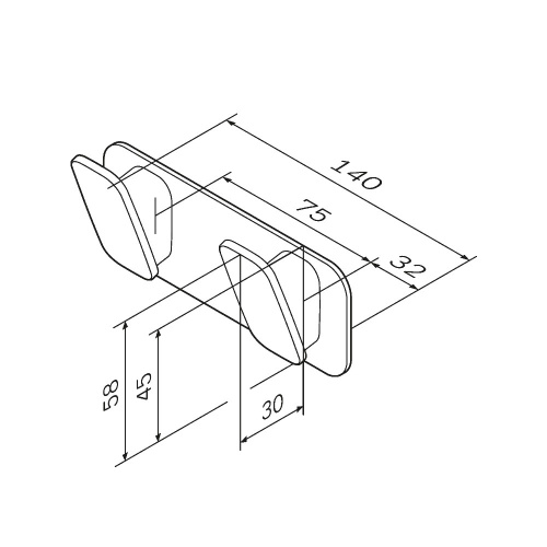 картинка A50A35622 Inspire V2.0, Двойной крючок для полотенец, черный, шт от магазина Сантехстрой