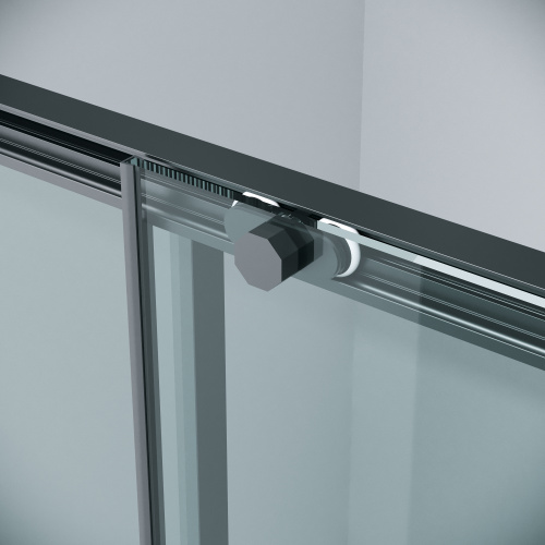 картинка Боковая стенка Grossman Style 200.K33.05.90.21.00 (90х195) черный матовый,стекло прозрачное, 1 место от магазина Сантехстрой