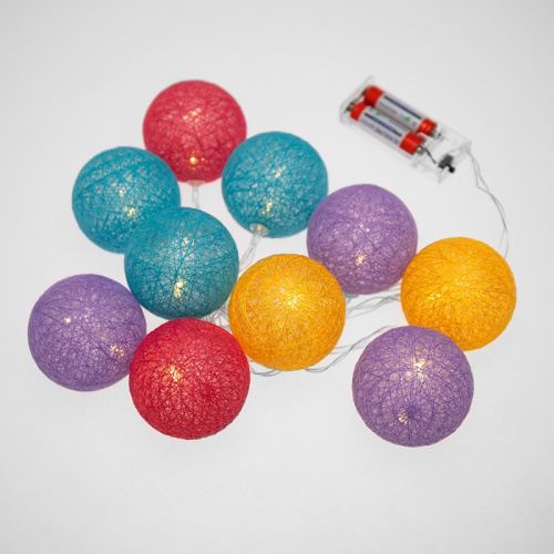 картинка Тайские фонарики Фейерверк 1,5 м,  прозрачный ПВХ,  10 LED,  теплый белый,  питание 2 х АА (батарейки не в комплекте) от магазина Сантехстрой